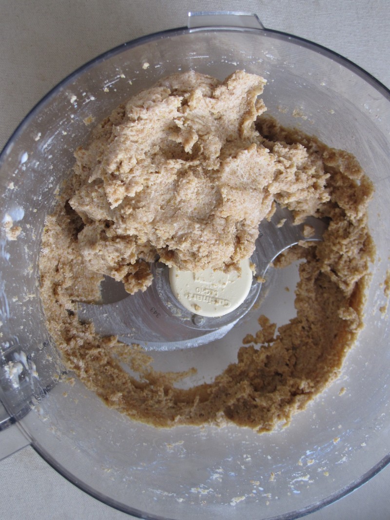 Flax and Honey cracker dough in the food processor